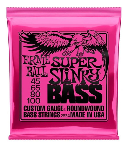 Paquete Cuerdas Bajo Ernie Ball Super Slinky 45-100 2834