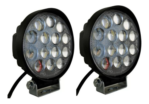 2 Faro Proyector 14 Led 42 W 5d Luz Blanca Con Lupa