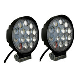 2 Faro Proyector 14 Led 42 W 5d Luz Blanca Con Lupa