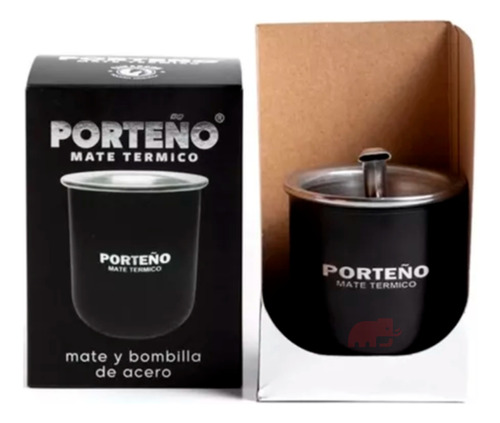 Combo Mate Térmico Porteño Acero Inoxidable Incluye Bombilla