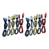 10 Pack Cable Usb A Micro-usb Puntas De Metal Forro Tela V8