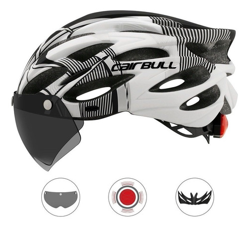 Casco Ciclista Cairbull Con Lente Y Luz