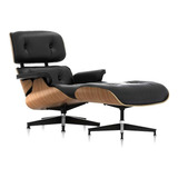 Poltrona Charles Eames C/puff Couro Legitimo Preto