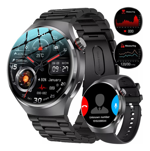 2023 Gt4 Pro Relógio Inteligente Homens Smartwatch Açúcar