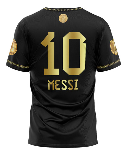 Camiseta Messi Negra Dorada
