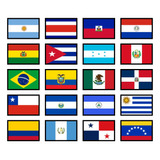 Kit Países América Latina Mini Bandeira Bordada Mochileiro