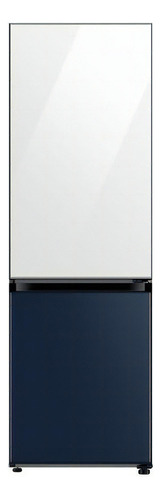 Heladera Inverter No Frost Samsung Bespoke Rb33a3070 White Glam-navy Con Freezer 328l 220v