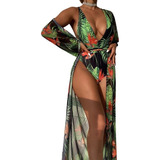 Xzc Conjunto Bikini De Playa+kimono De Verano Para Mujer