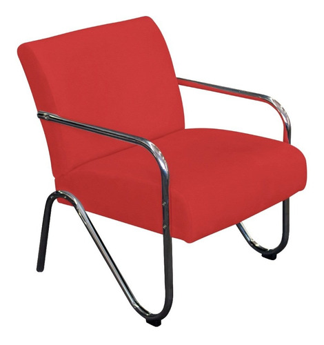 Poltrona Cromada Cadeira Decorativa Sara Luxo Para Sala De Estar Escritório Recepção Quarto Consultório - Am Decor
