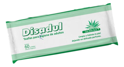 Toallitas Húmedas Adulto Con Aloe Vera X 60 Unid Disadul