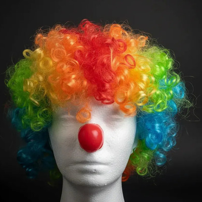 Peluca Afro Payaso Con Nariz Roja Kit Disfraz Fiesta Zizoi Colores | MercadoLibre