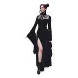 Vestido De Bruja Gótica De Halloween Con Mangas Anchas