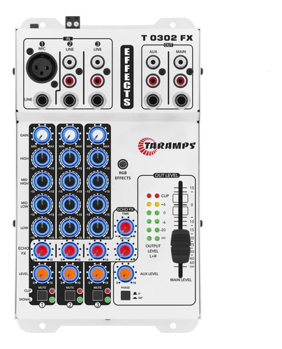 Mesa De Som Taramps T0302 Fx Led Multicolor Rca E P10 T 0302