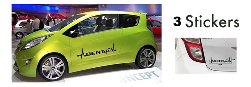 Sticker Para Chevrolet Beat Frecuencia Lados Y Cajuela 3pz