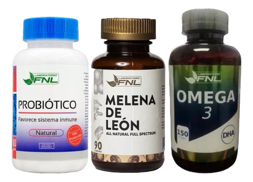 Pack: Probiotico 60cap + Melena De León 90cap+ Omega 3 150ca