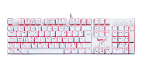 Teclado Mecânico Gamer Redragon Mitra Single Color Branco Sw