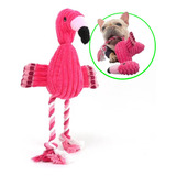 Brinquedo P/ Cães Pet Shitzu Pelúcia Flamingo C/ Corda Apito