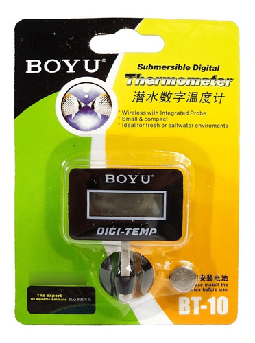 Termometro Digital Submersível Boyu Bt-10 Quadrado Aquarismo