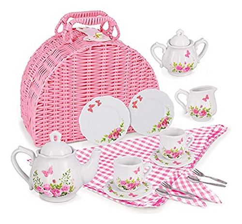 Jewelkeeper Juego De Té De Porcelana Para Niñas Pequeñas Co