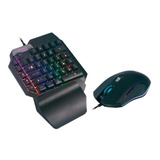 Combo Gamer Teclado Una Mano Y Mouse Led Rgb Noga Nkb-ak75