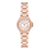 Reloj Mujer Michael Kors Mk3253 Petite Camile Correa Rosa Bisel Rosa Fondo Blanco