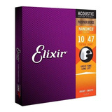  2 Paquetes Cuerdas Elixir 16002 De Guitarra 10/47 + 5 Puas