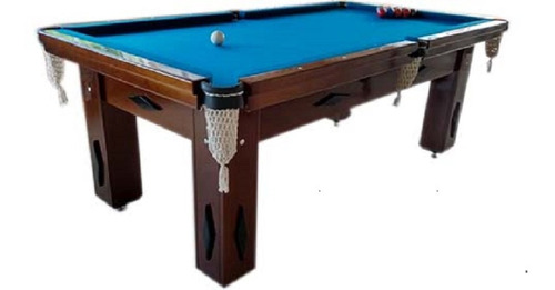 Mesa De Sinuca Bilhar Snooker  Ardosia 2,23x1,23 Imbuia/azul