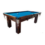 Mesa De Sinuca Bilhar Snooker  Ardosia 2,23x1,23 Imbuia/azul