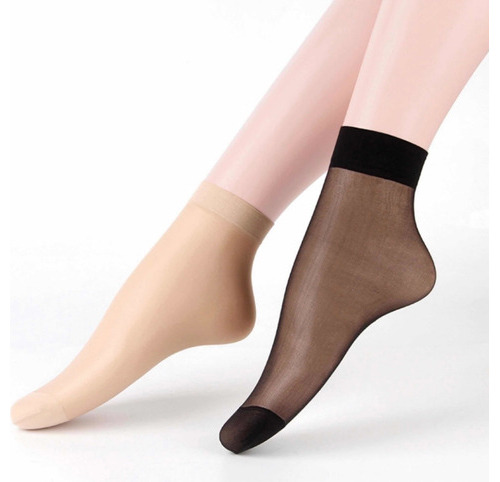 Pack 10 Pares Calcetines Panty Mujer,color Negro Y Beige
