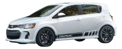 Chevrolet Sonic Par De Sticker En Vinil Franja Lateral Auto