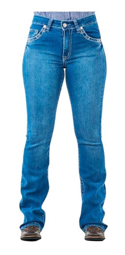 Calça Country Feminina Jeans Dock's Ps Bordada Ref. 3422