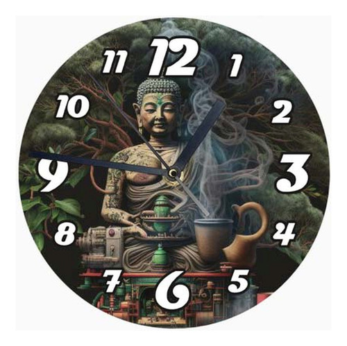 Reloj De Madera Brillante Diseño Buda B35