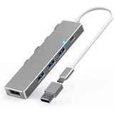 Adaptador Hub Usb C 3 Para Macbook Laptop  Premium 4 En 1