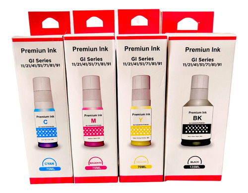 4 Tinta Gi11 G2160 G3160 Compatible Con Canon