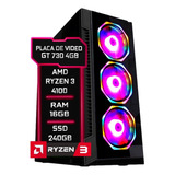 Pc Gamer Amd Ryzen 3 4100 16gb Gt 730 4gb Ssd 240gb 500w