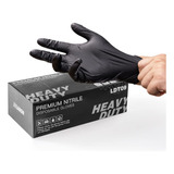 Lanon 6-mil Black Nitrile Disposable Gloves, Food-safe,large