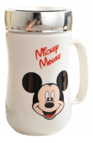 Mug Taza Minnie Y Mickey Mouse Con Tapa Espejo