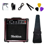 Kit  Para Guitarra Cubo Gt1200 Bordô Sheldon + Acessórios