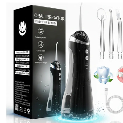 Vanance® Irrigador Bucal Dental De Dientes Portatil Recargable Con 4 Boquillas 3 Modos Profesional Water Flosser Irrigador Oral Limpiador Higiene Bucal Ipx7 Impermeable Negro | MercadoLibre