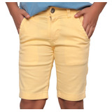 Bermuda Sarja Shorts Infantil Juvenil Menino Fino Algodão