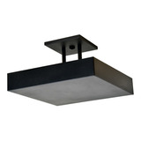 Plafon Sobrepor Luz Indireta Preto 40x40 Mesa De Jantar