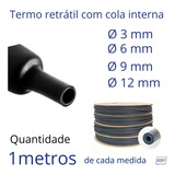Kit Termo Retrátil C/ Cola Interna 3mm 6mm 9mm 12mm 1 Metro