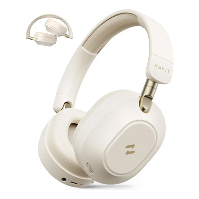 Audífonos Inalámbrico Cancelacion Ruido Gamer Diadema Bluetooth 5.4 Color Beige Havit LIFE NC01H | Envío gratis