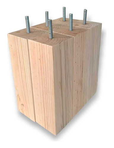 Kit De 4 Patas Para Box Spring Cuadradas De 25 Cm De Altura