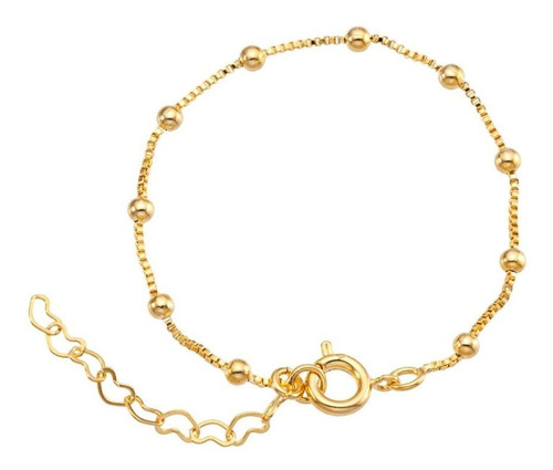 Pulseira Infantil Banhada A Ouro 18k Antialergica