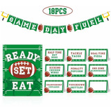 Football Snacks Bar Kit Game Day Food Tents Sign Banner For 