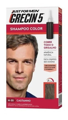 Grecin 5 Shampoo Tonalizante Castanho H-35 60ml - Envio 24h