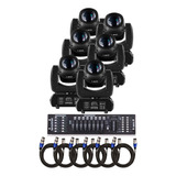 6 Moving Beam Rgbw Head 100w 7gobo Color + Mesa Dmx+ Cabo 5m