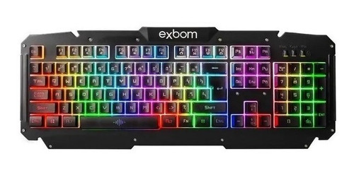 Teclado Gamer Exbom Bk-g200 Qwerty Português Brasil Luz Rgb