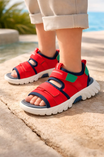 Sandalias Huarache Niño Playa Vacaciones Chabelo C484-a Rojo